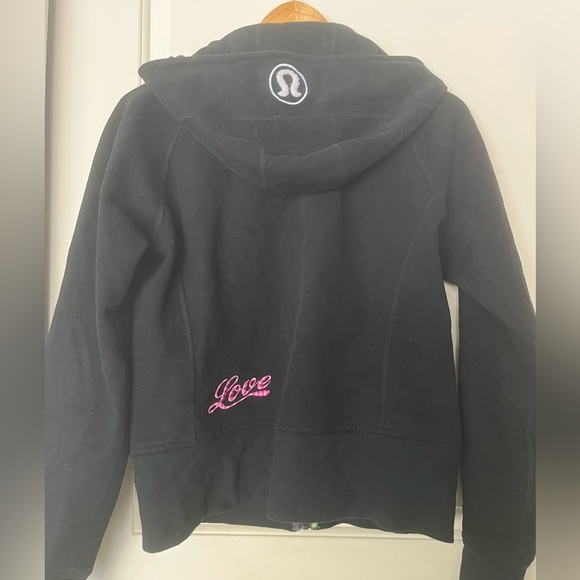 Lululemon athletica 8 Scuba Hoodie in Black love rare logo zip up - Picture 2 of 4